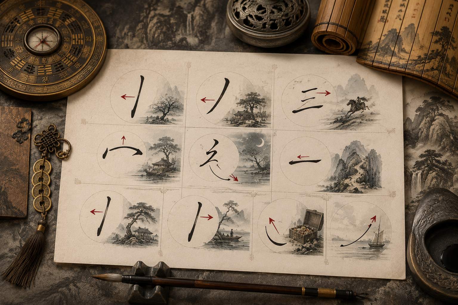 字写歪斜偏向不同方位_在测字中分别代表什么