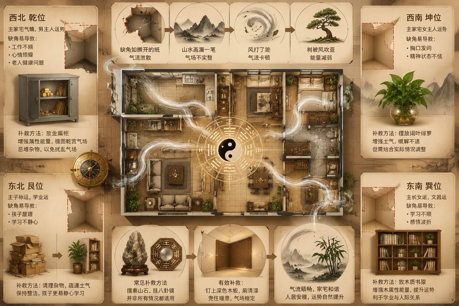 房子缺角_会影响对应宫位的飞星气场吗