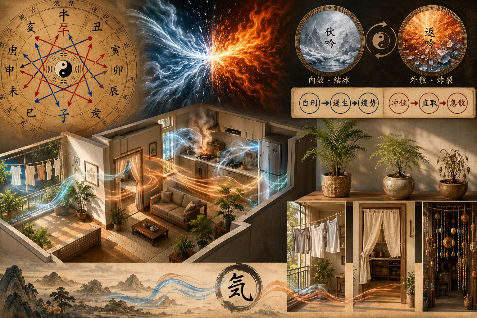 返吟课体_天地盘对冲_的三传取法与伏吟相反__冲为初传__的核心逻辑是什么
