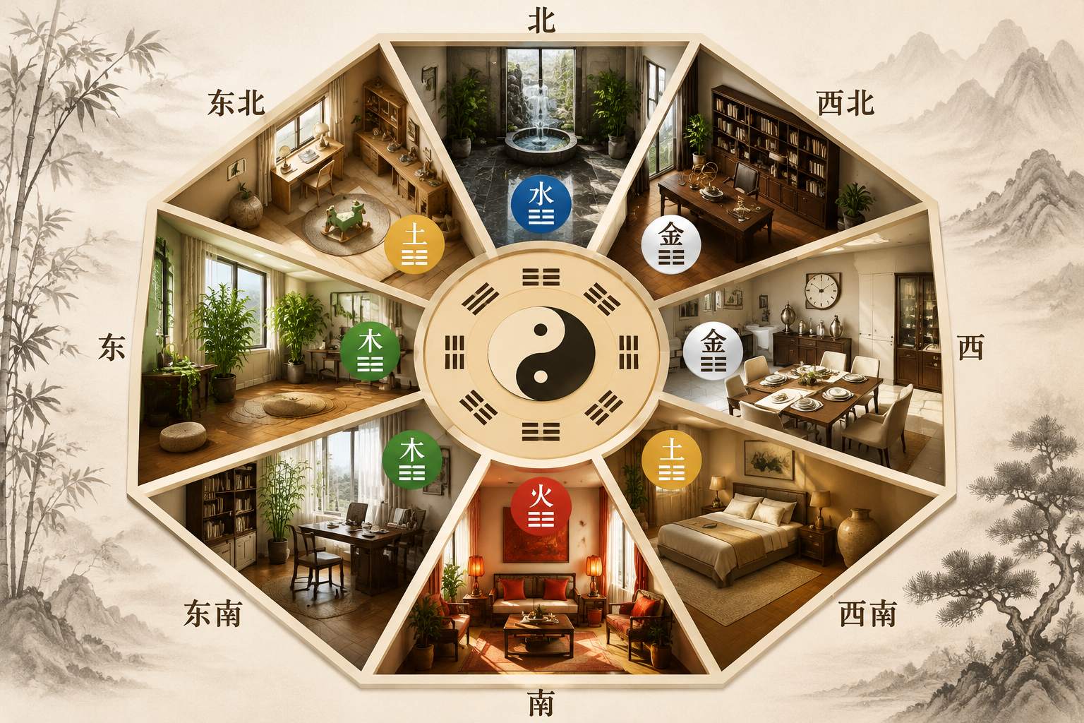 家居八个方位分别对应什么寓意与五行