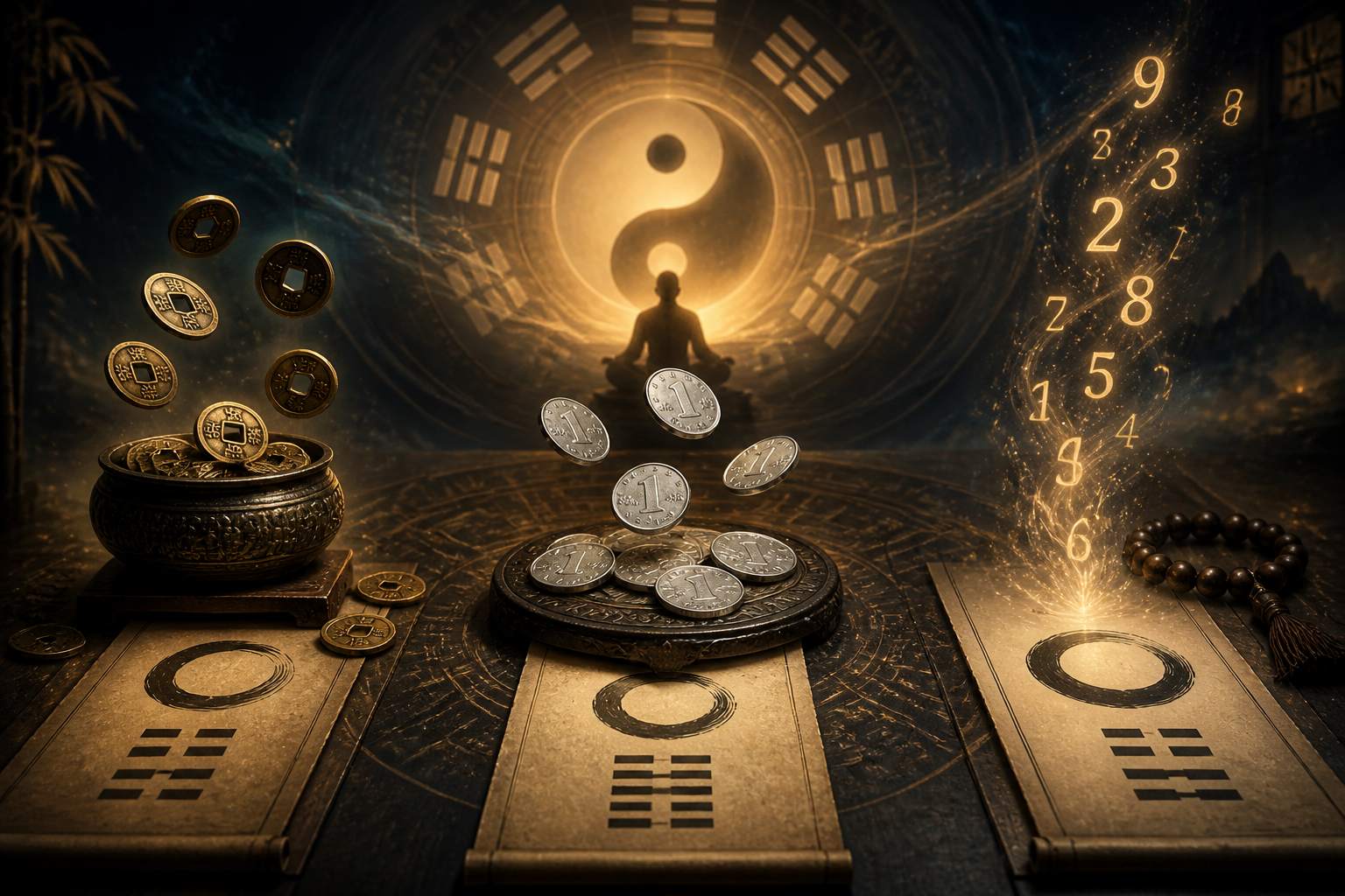 六爻起卦用铜钱_硬币_报数_核心原理一样吗_哪种更稳