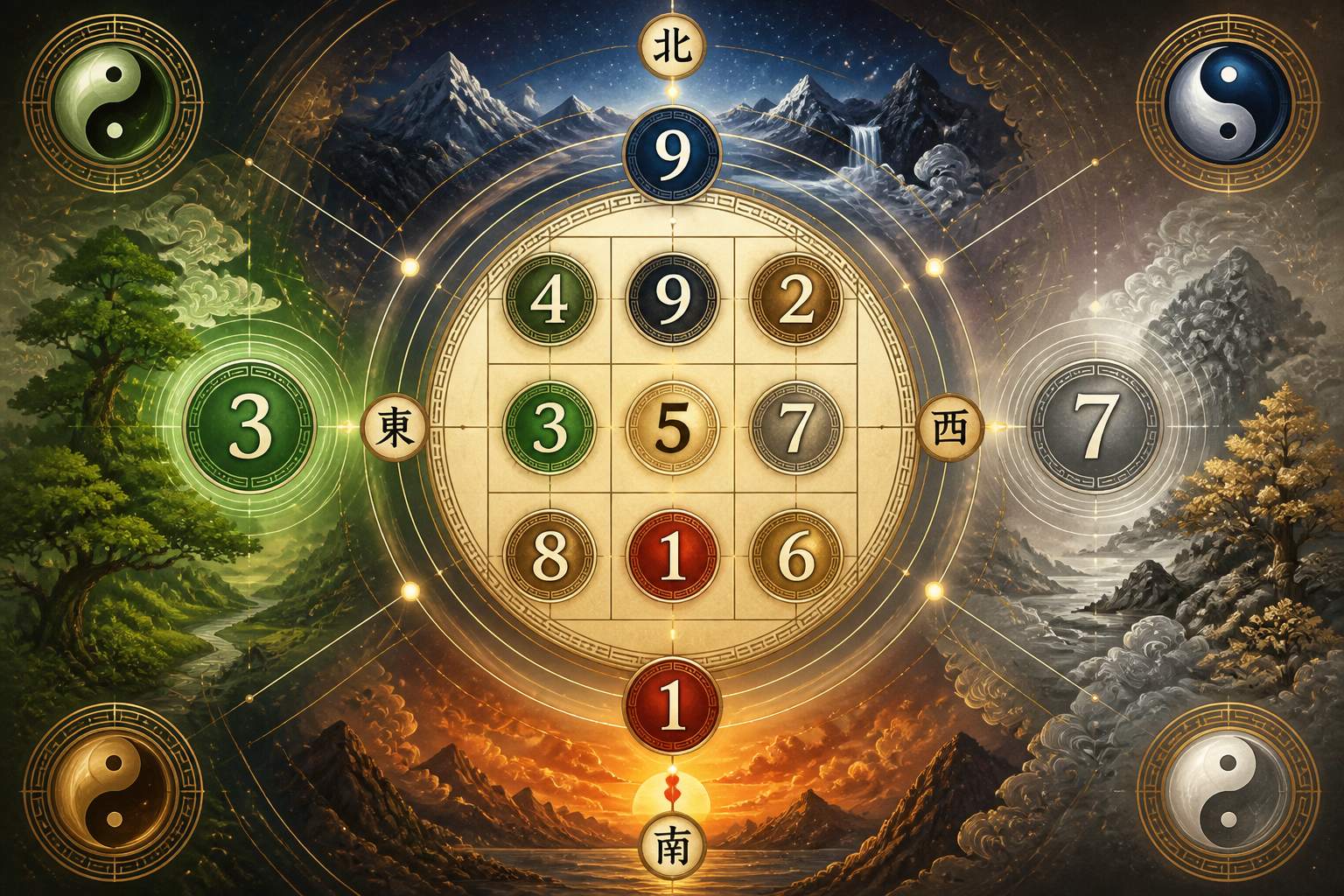 洛书九宫数_戴九履一_左三右七__在飞星排盘中的作用是什么