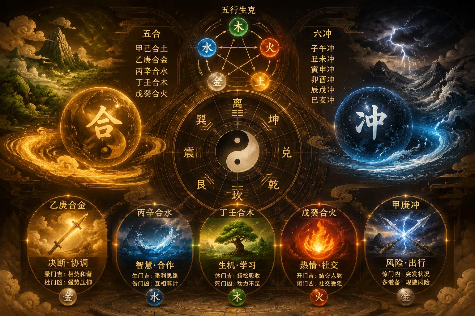天干五合_六冲_在奇门断局里怎么落地使用