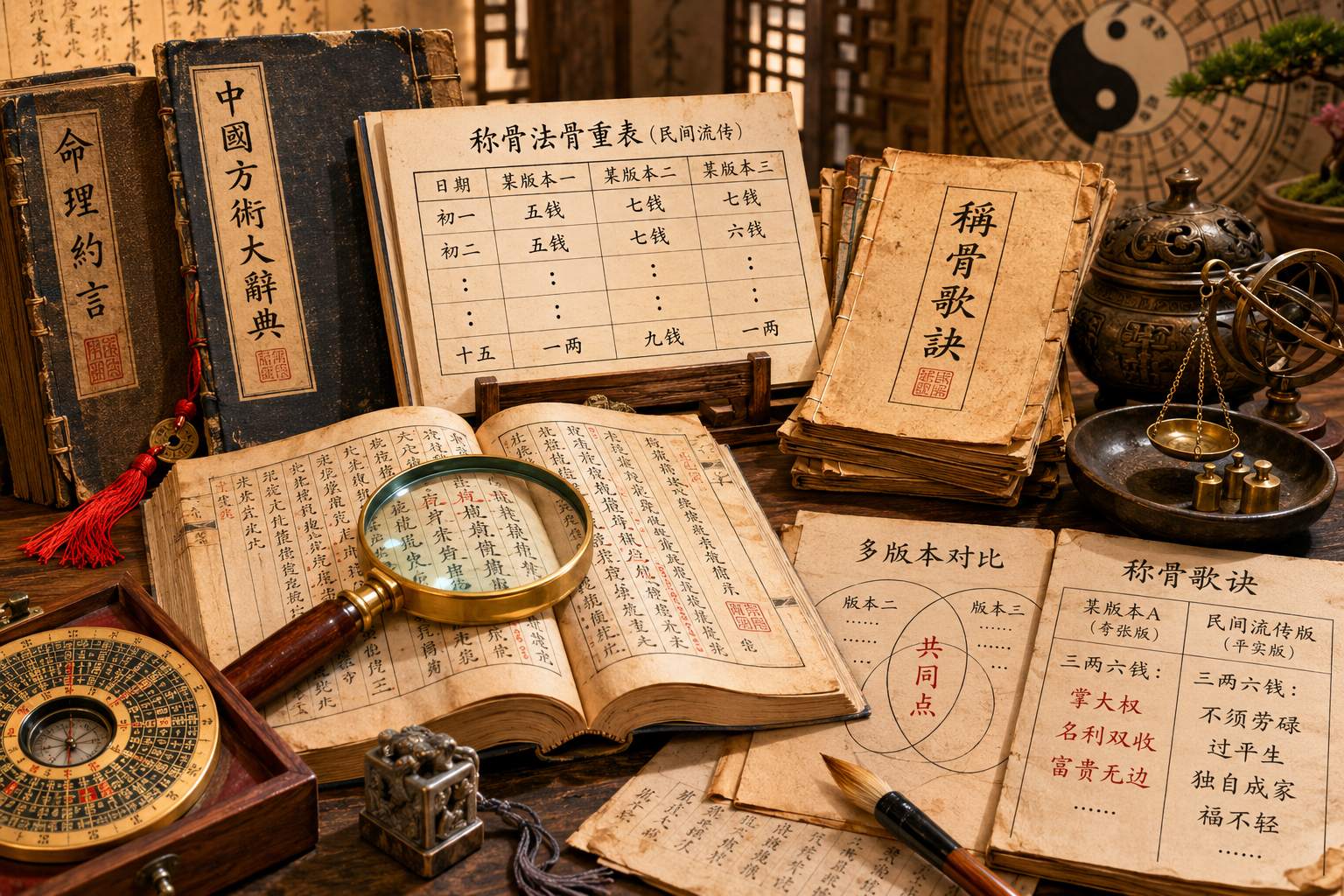 网上不同版本的_称骨歌_与骨重表差异很大_如何辨别真伪与权威性