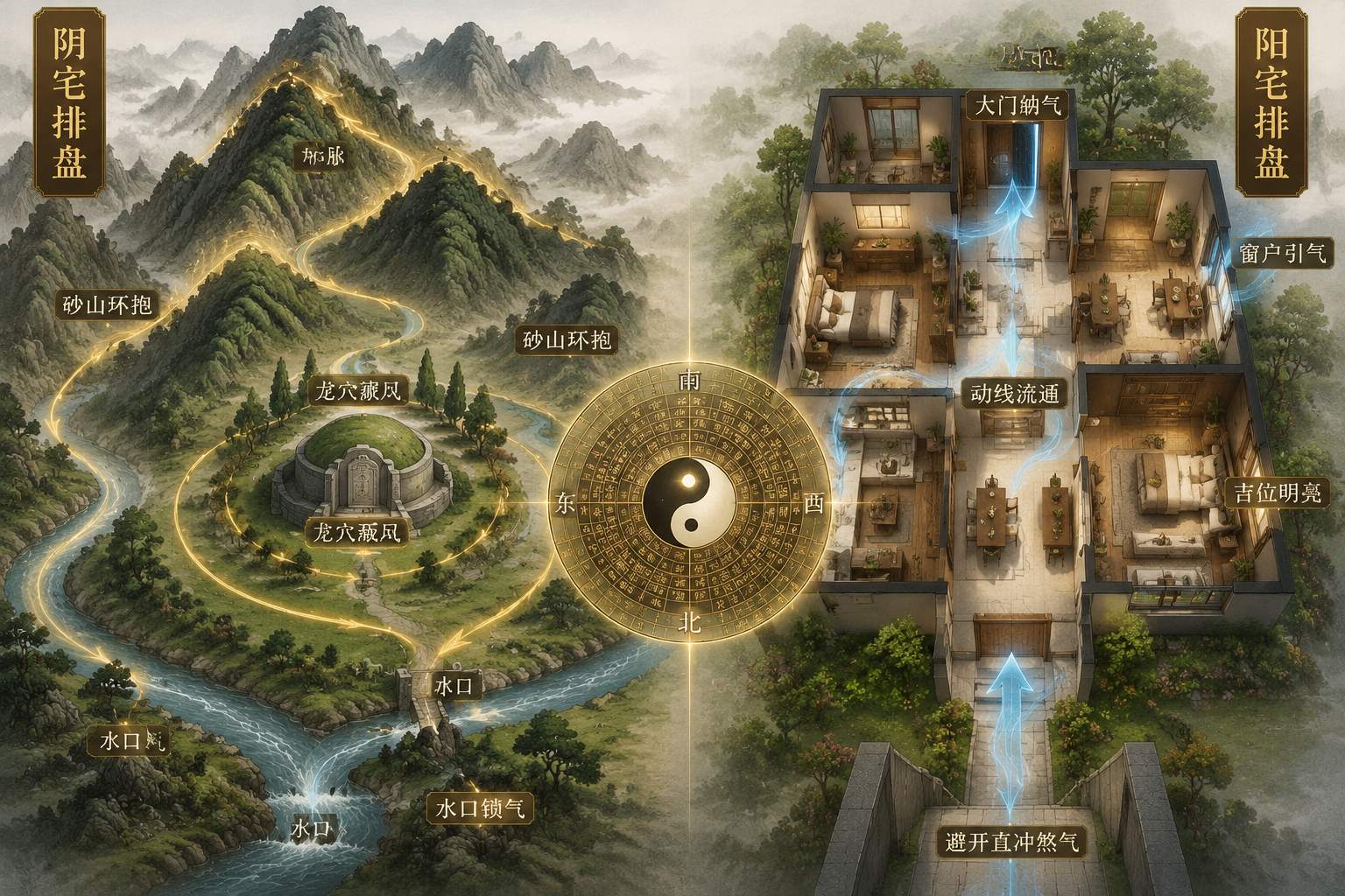 阴宅和阳宅的玄空排盘规则_有哪些核心不同点