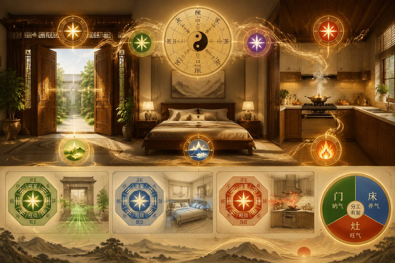 玄空风水中__开门_安床_作灶_优先看哪颗星的位置