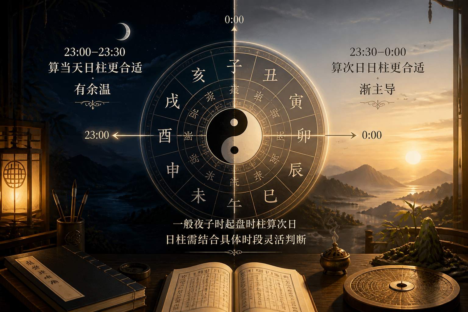 夜子时_23_00_00_00_起盘_时柱_日柱算当天还是次日